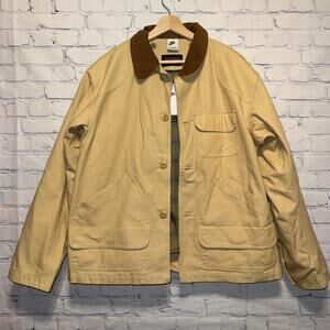NWT Nike Men's Medium Flannel Lined Barn Coat Sesame FZ0132-252